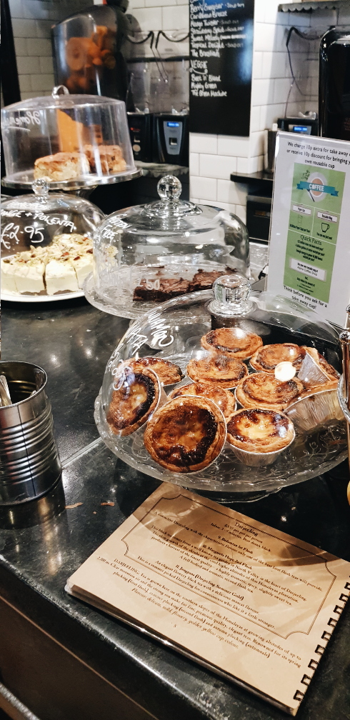 baked goods display at Alpine coffee house betws-y-coed, vegetarian and Vegan friendly