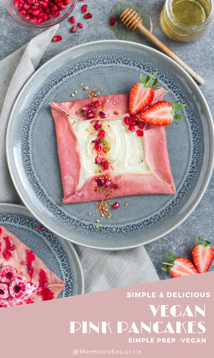 pink vegan pancake crepe recipe