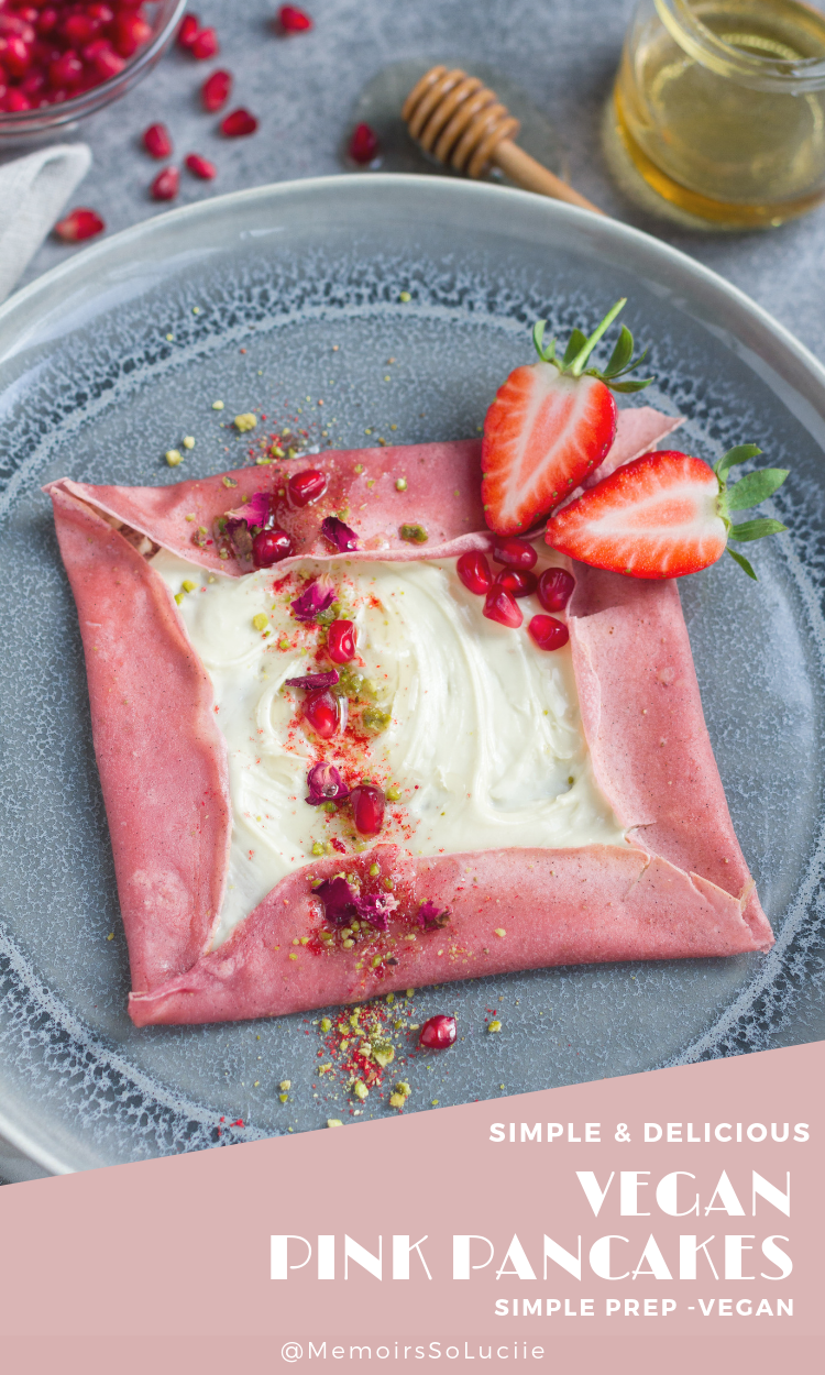 pink vegan pancake crepe recipe