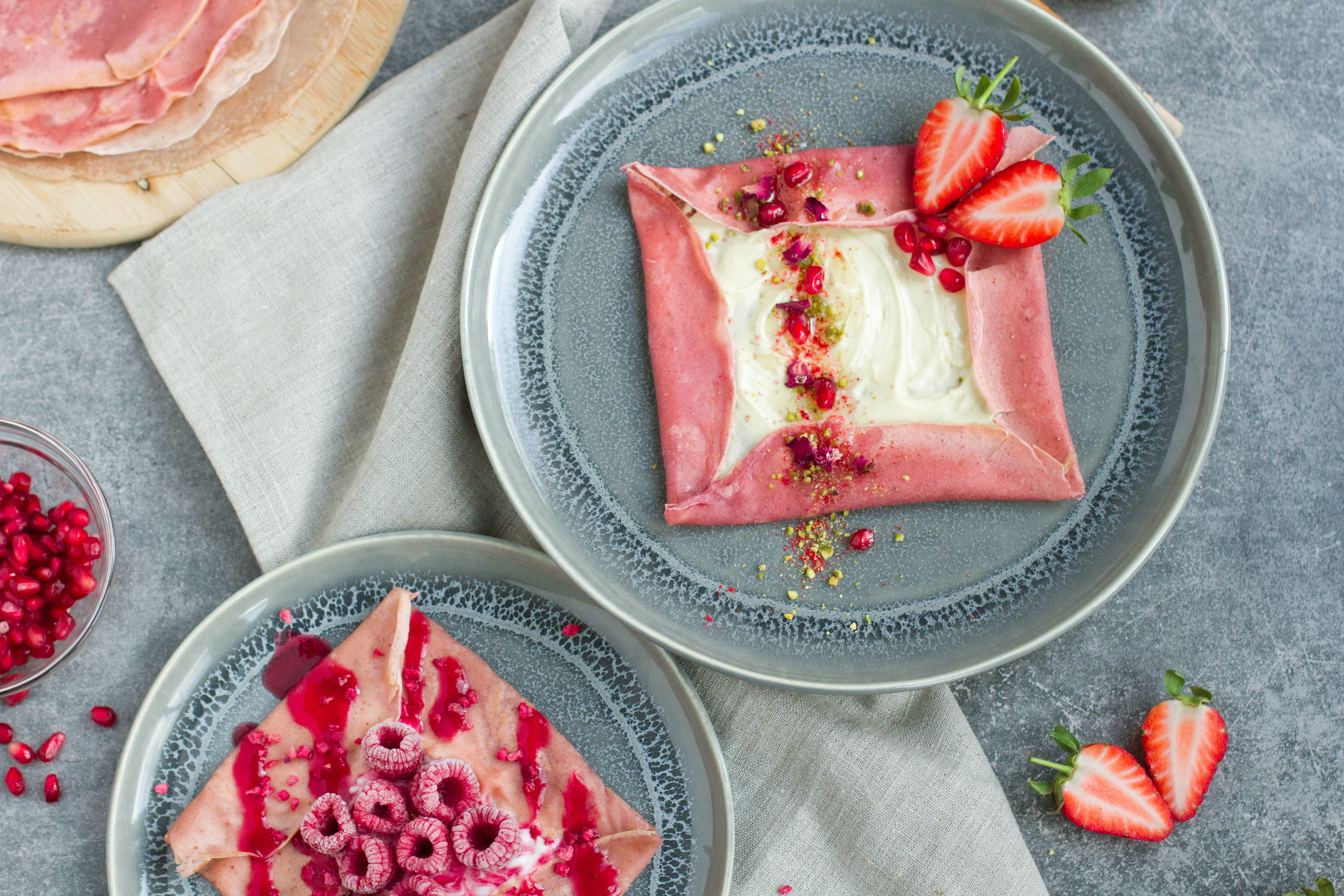 pink vegan pancake crepe recipe