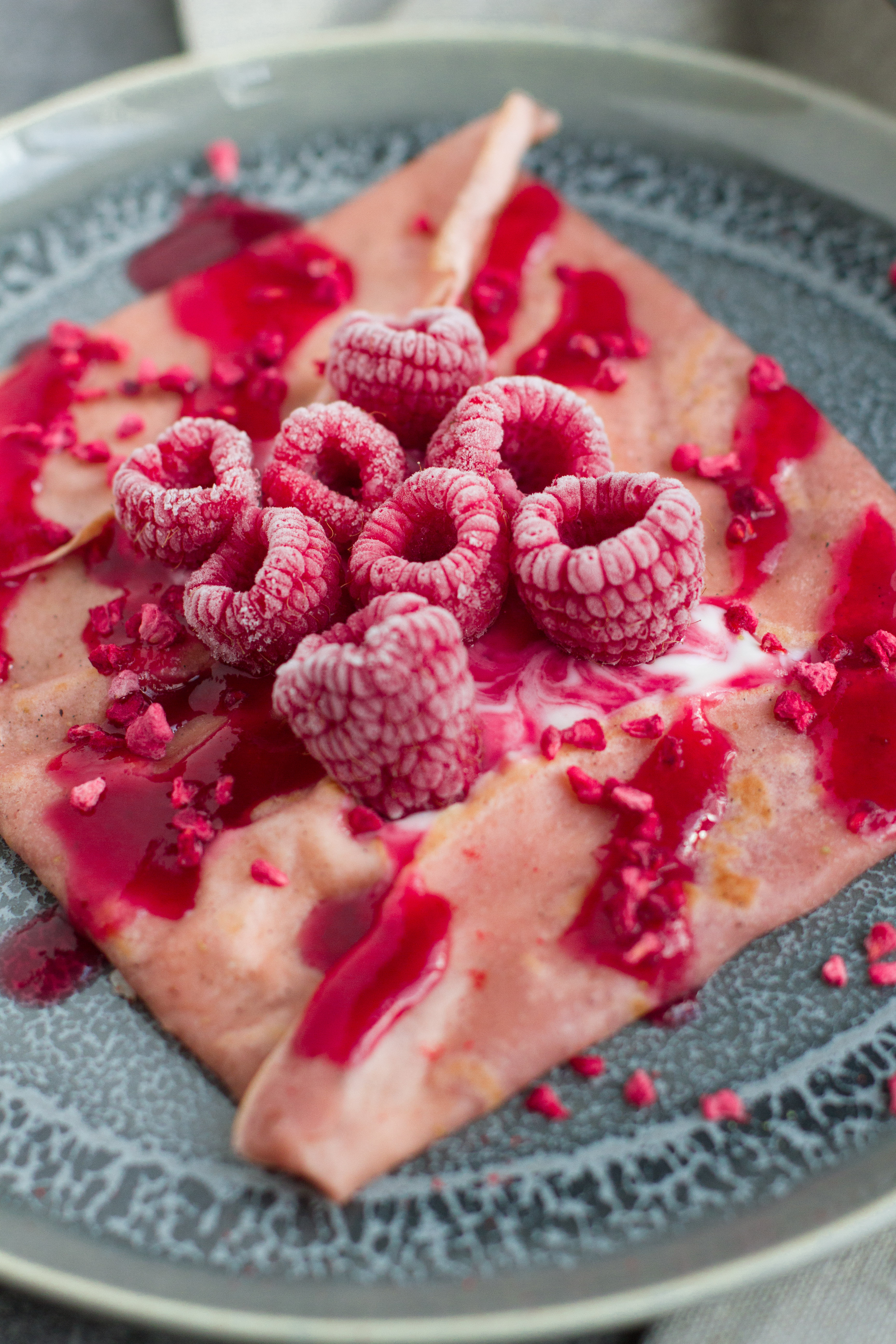 pink vegan pancake crepe recipe