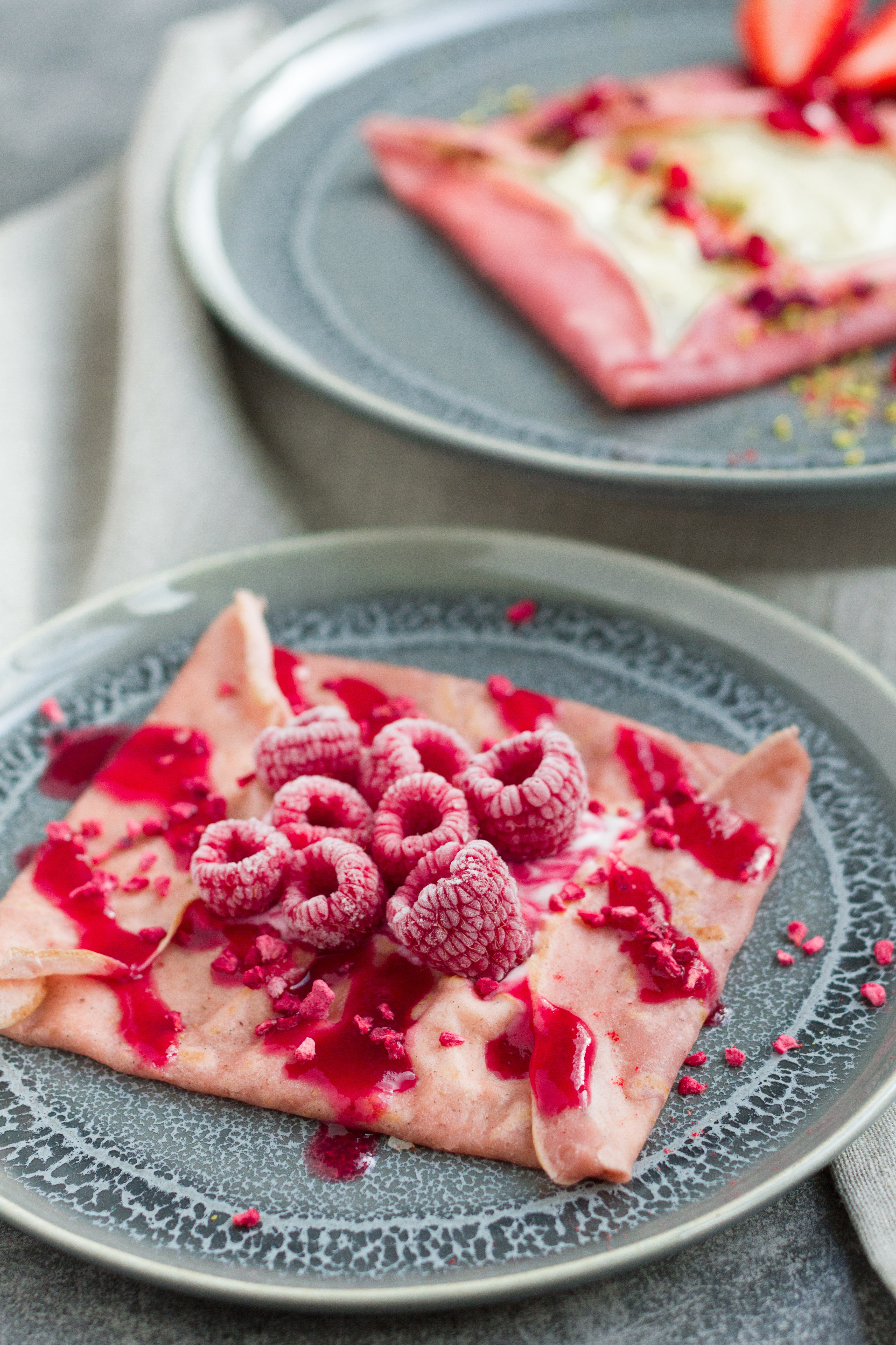 pink vegan pancake crepe recipe