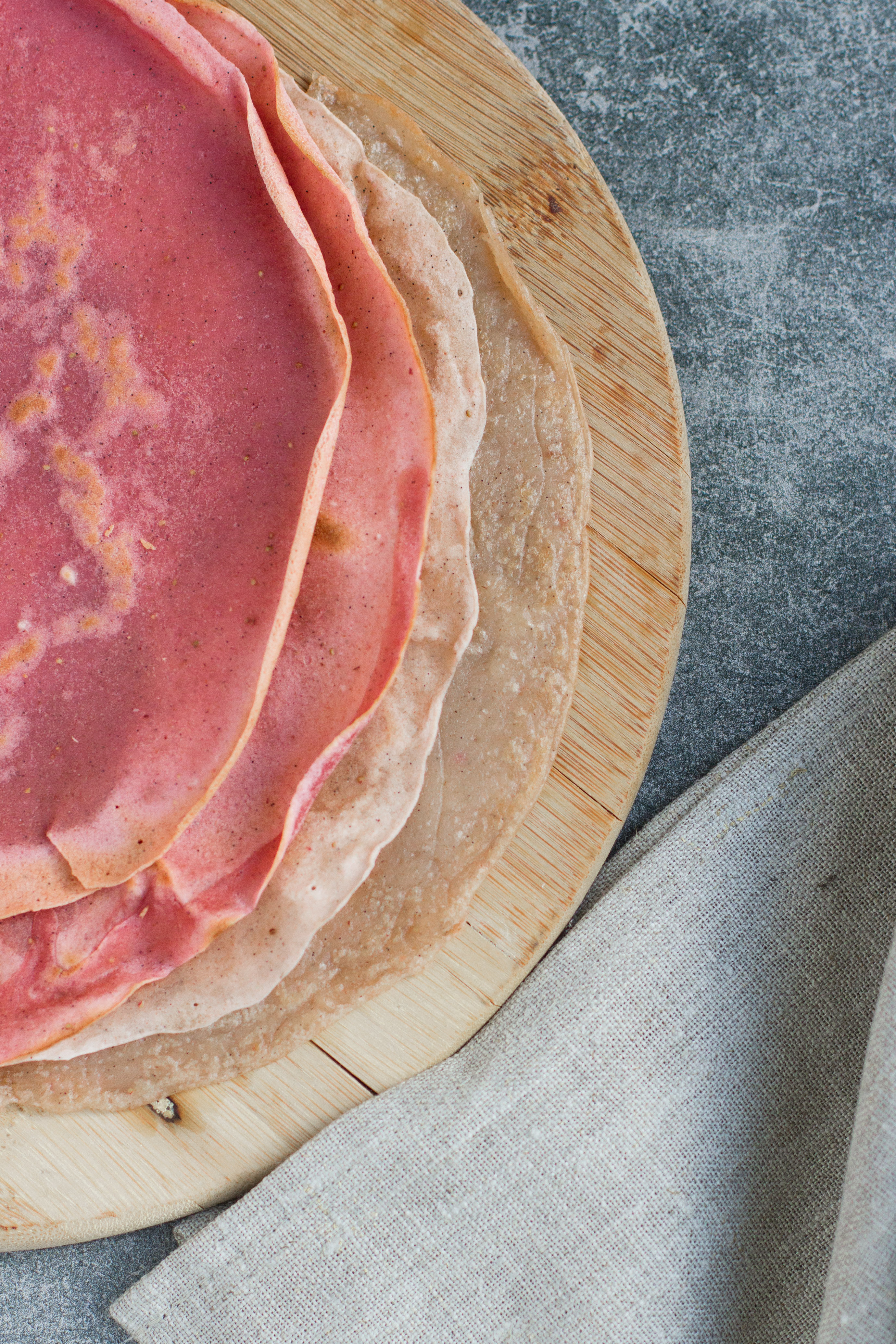 pink vegan pancake crepe recipe