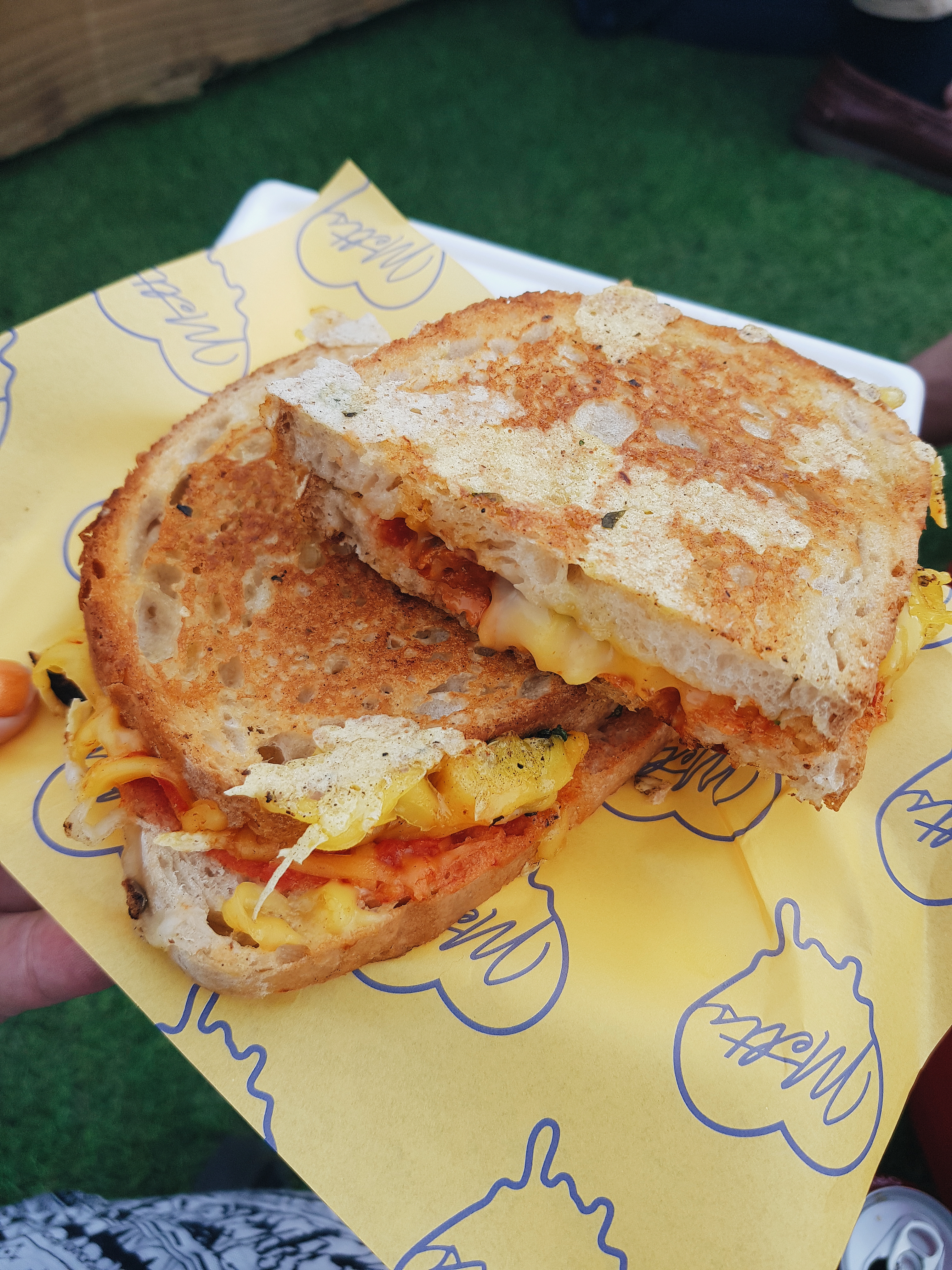 heart melt toasties you wanna pizza me toasty . 100% vegan 